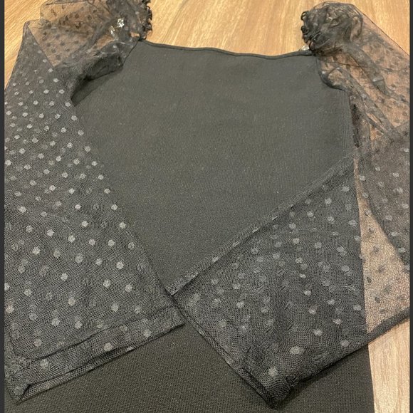 Brand new, black long dress, lace sleeves, size s/m, off shoulder - Picture 4 of 5